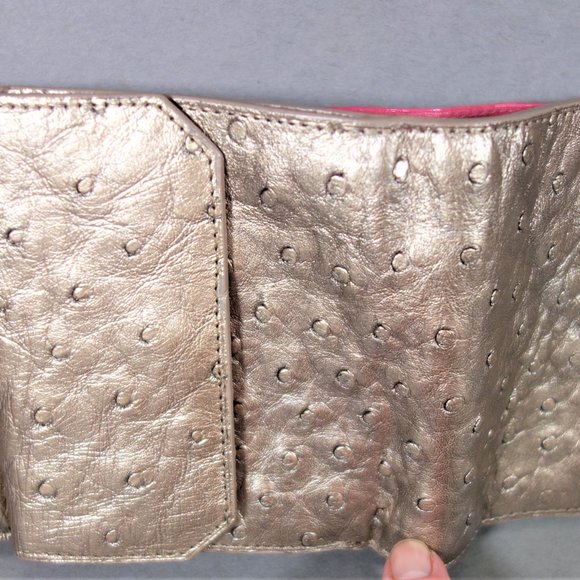 Judith Leiber Ostrich Small Wallet Platinum NEW - Picture 11 of 11